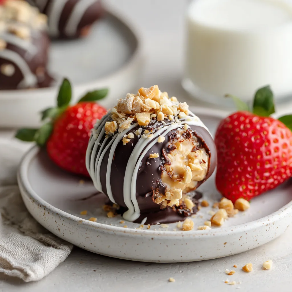 Peanut butter balls on a holiday dessert plate
