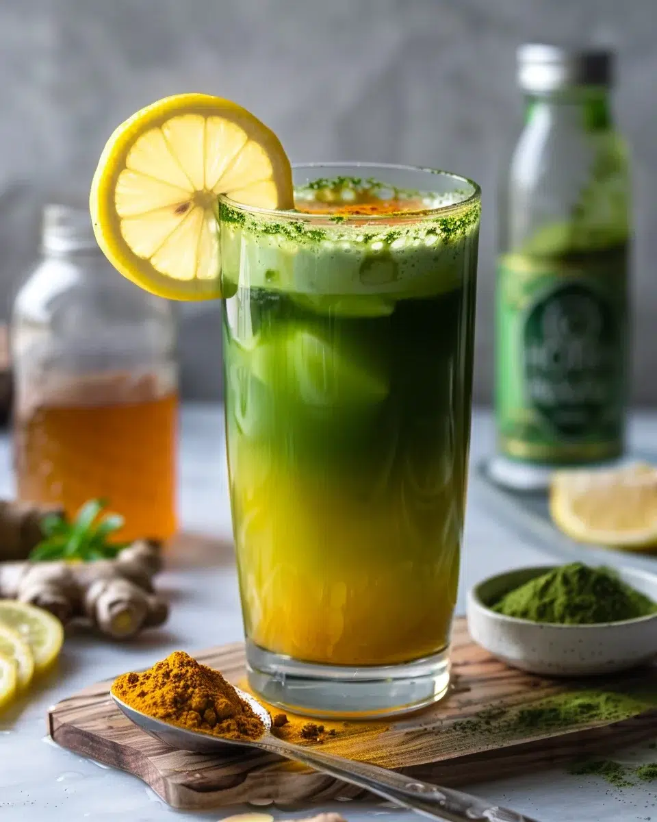 Beautifully served detox drink ready to enjoy.