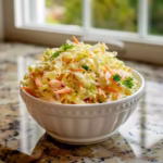 Homemade KFC-style coleslaw in a white bowl