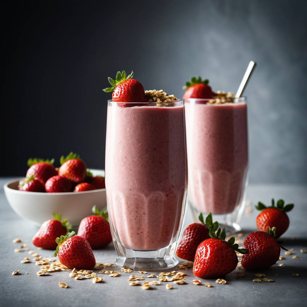 Strawberry Oatmeal Breakfast Smoothie