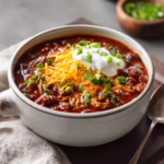 Easy Homemade Chili simmering in Dutch oven