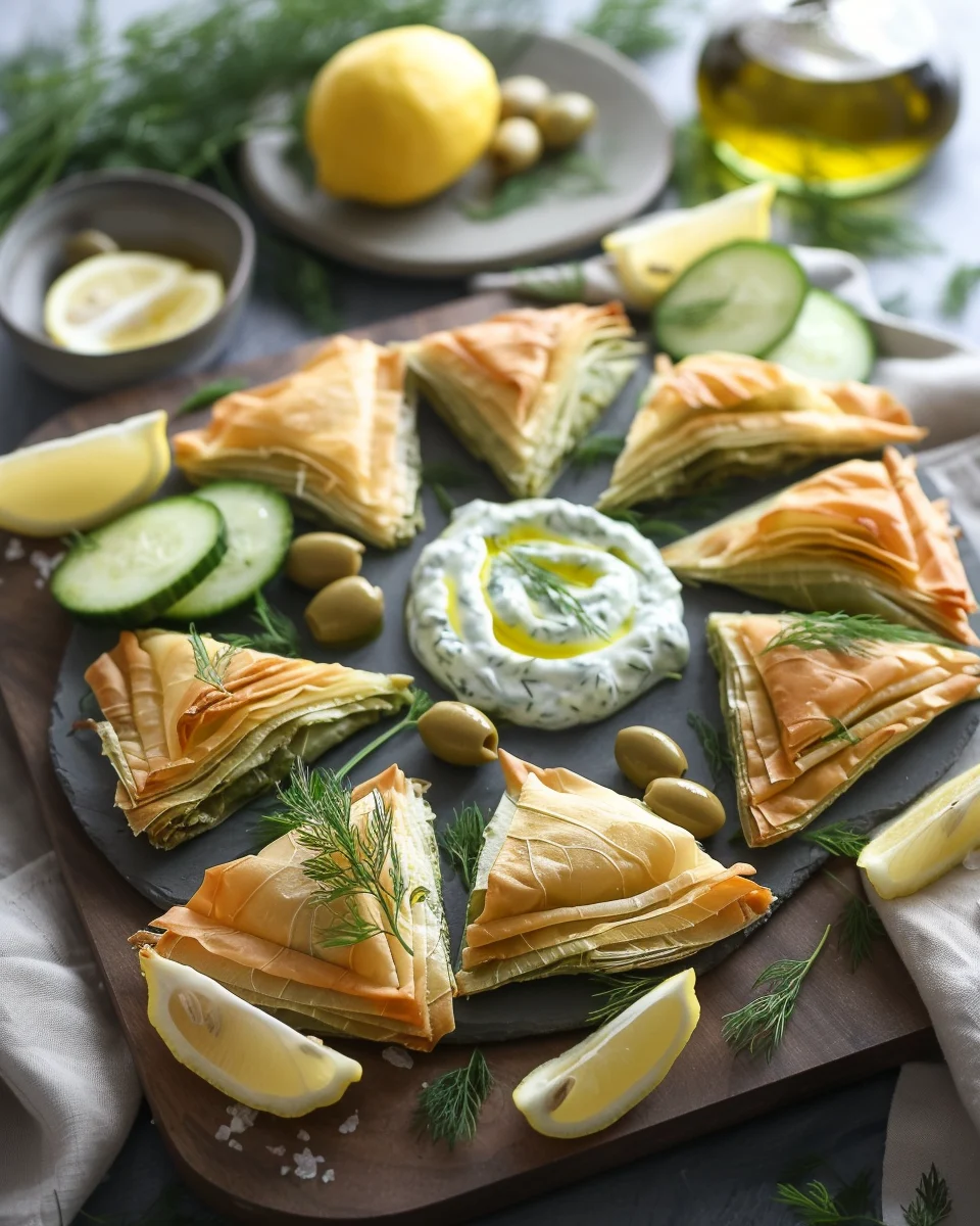 Air Fryer Spanakopita Ingredients for spanakopita including spinach, feta, eggs, and phyllo