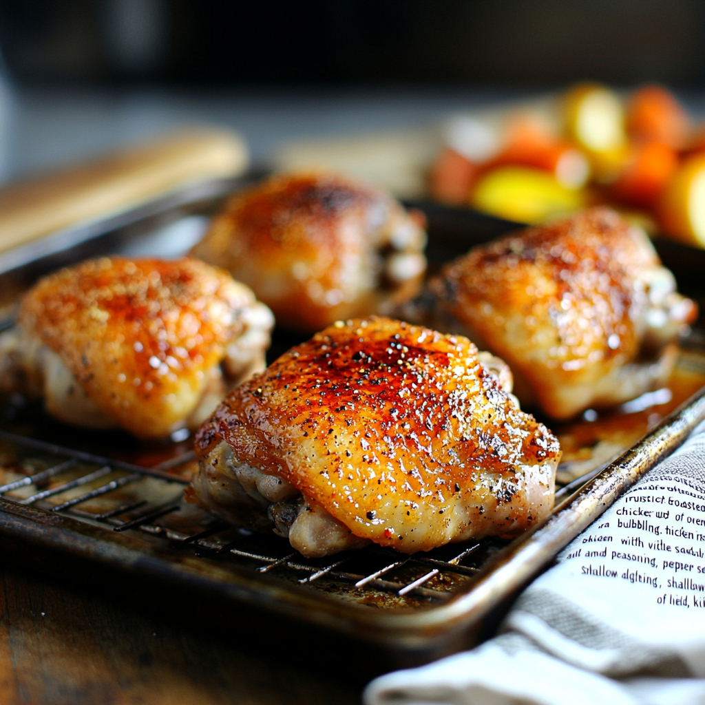 Golden, crackling skin and juicy dark meat—these crispy baked chicken thighs are comfort food at its finest
