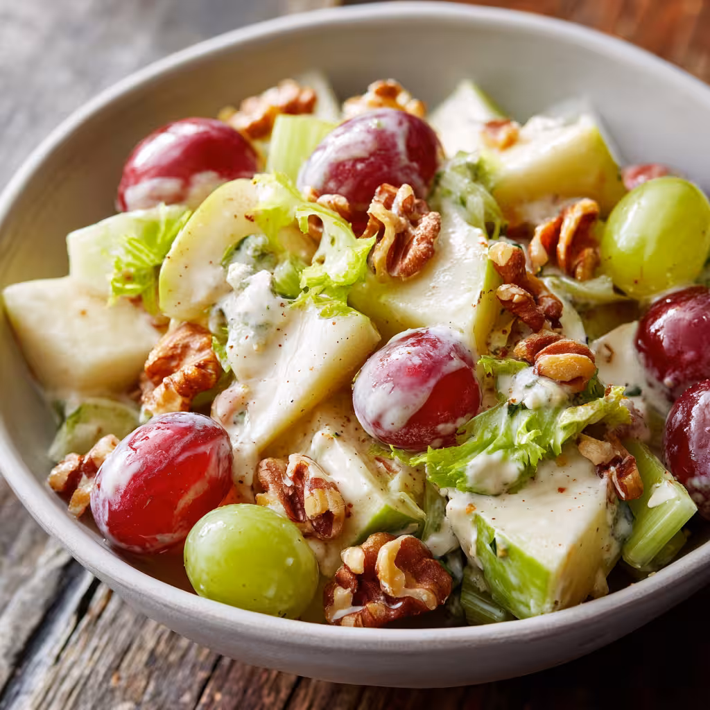Classic Waldorf Salad in bowl