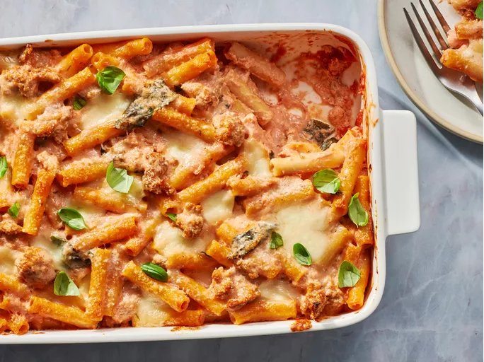 Sausage and Spinach Baked Ziti