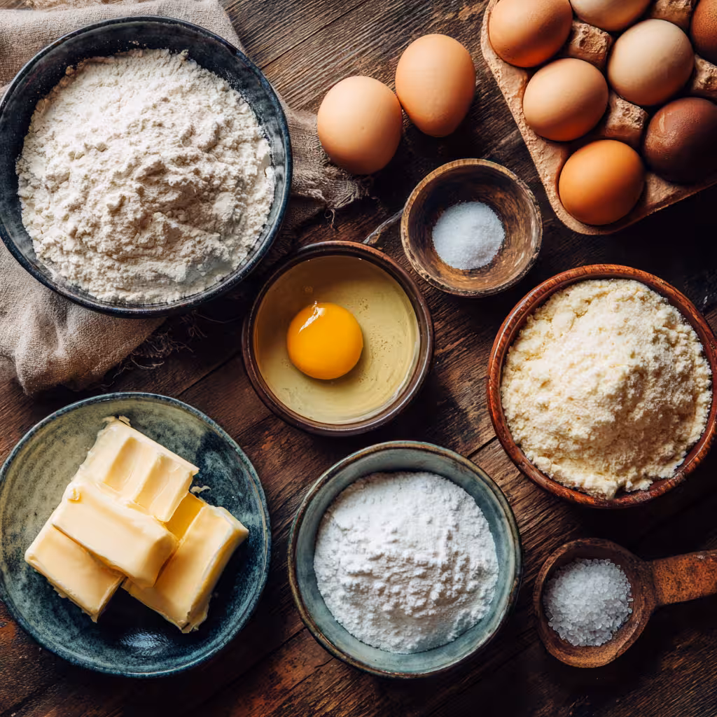 Ingredients for making soft homemade burger buns