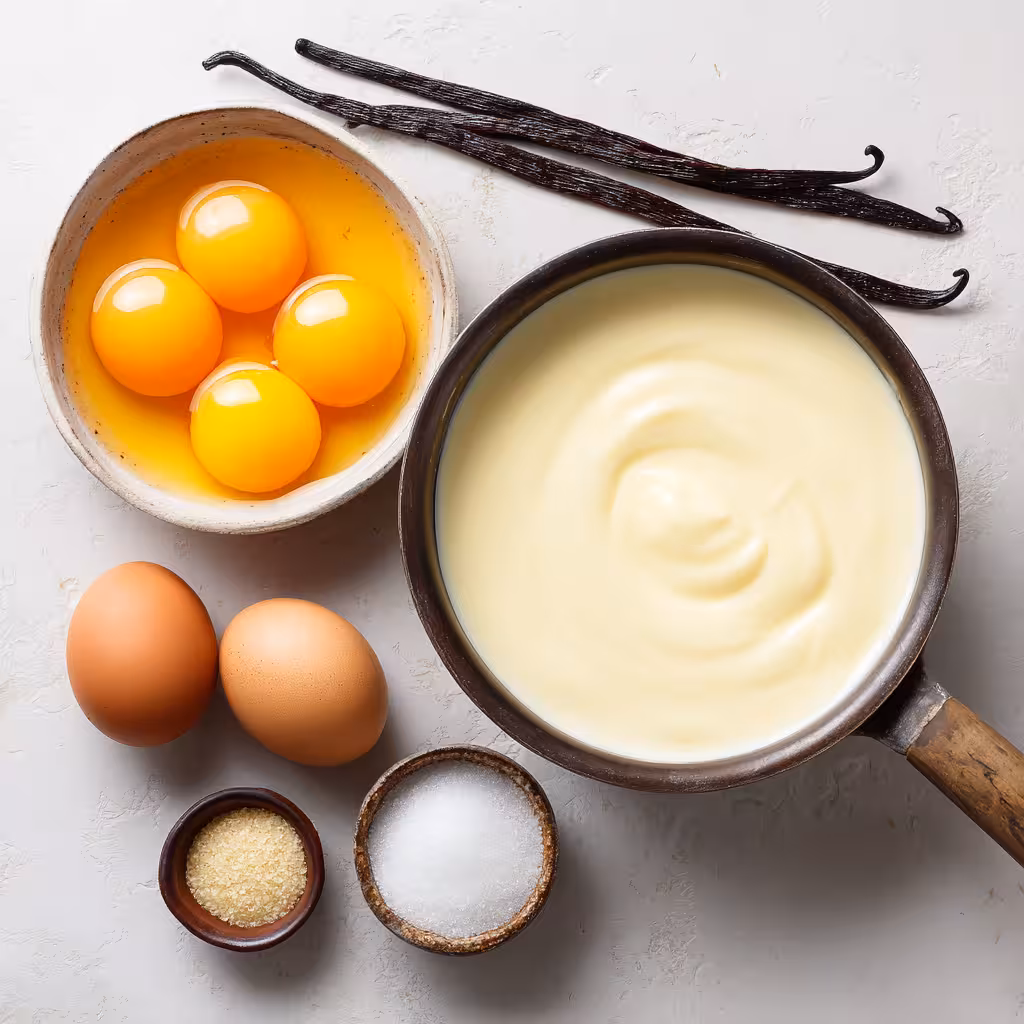 Ingredients for crème Brûlée