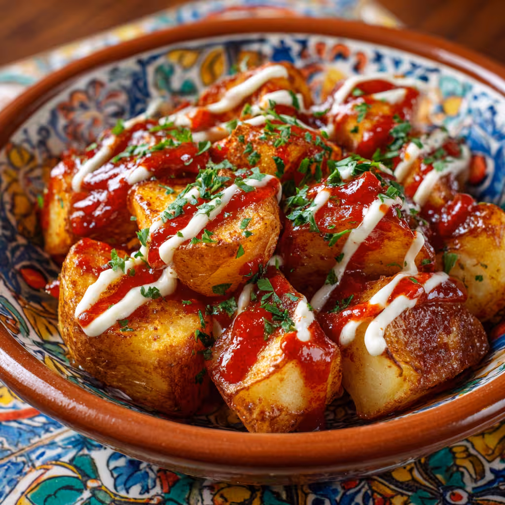Patatas bravas with brava sauce and aioli