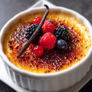 Simple Crème Brûlée with caramel crack