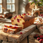 Cranberry Orange Bread Recipe freshly baked on kitchen counter